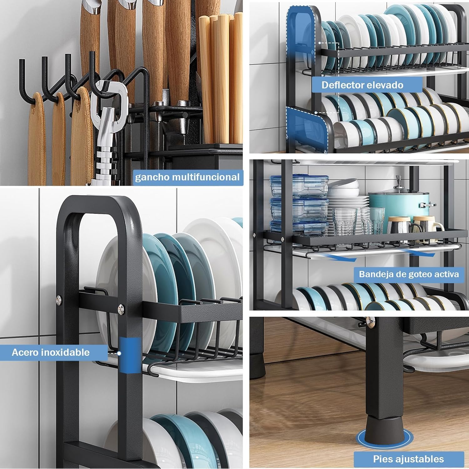 Mantén el orden en tu cocina gana espacio al instante con este organizador de 3 niveles”