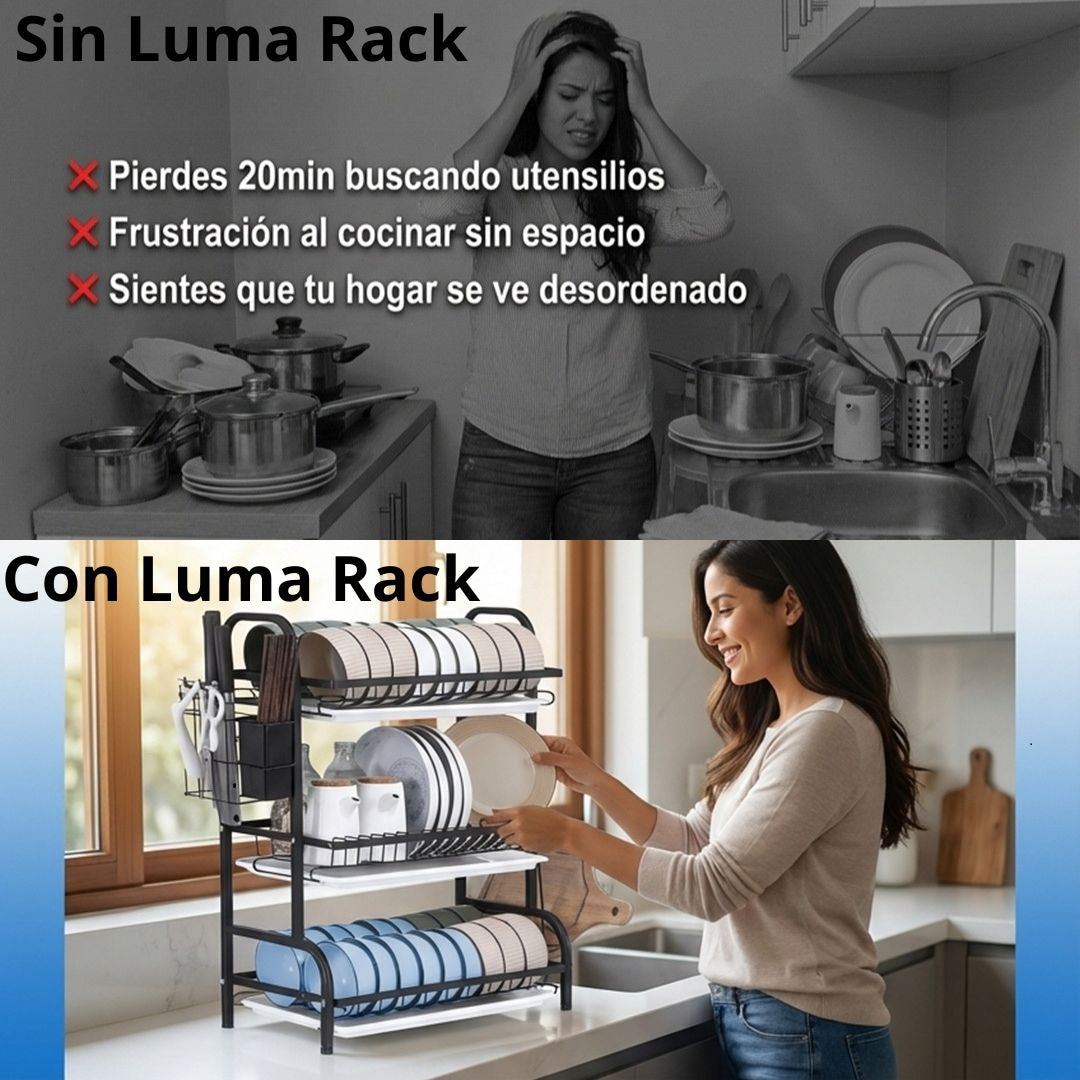 Mantén el orden en tu cocina gana espacio al instante con este organizador de 3 niveles”